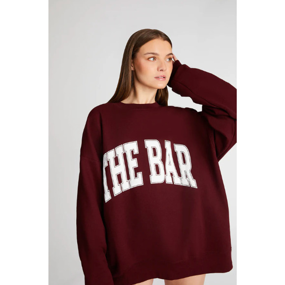 ✨NEW!✨The Bar Varsity Sweatshirt in Maroon Size L - Picture 3 of 5